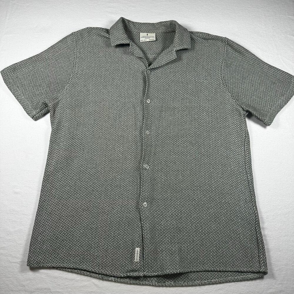 Larsson & Co Premium Knit Camp Button Down S/S Shirt Men XL